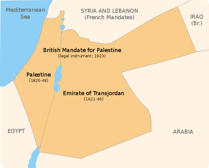 British Mandate Palestine 1920 public domain